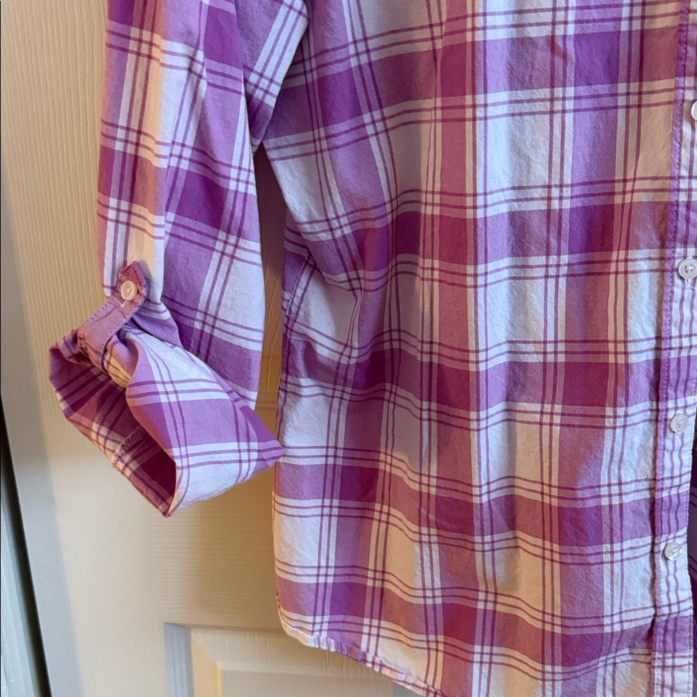 Pink Plaid Button-Up Shirt - Picture 2 of 5